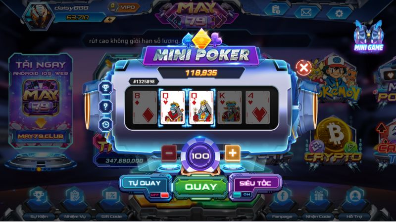 Luật chơi Mini Poker May79