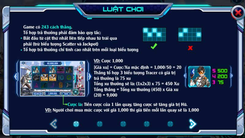 luật chơi Slotgame Overwatch May79 