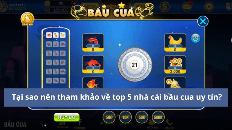 tham khảo về top 5 nhà cái bầu cua uy tín